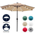 New Invetion Universal 9' Solar 24 LED Lighted  8 Ribs Patio Umbrella With Logo Prints